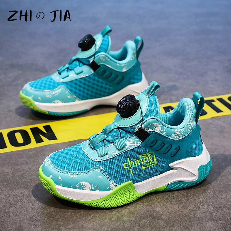 Summer New Youth Rotary Buckle Basketball shoes Children's Mesh Breathable Sneakers Boys Fashion Trendy Non slip Footwear 31-40
Summer New Youth Rotary Buckle Basketball shoes Children's Mesh Breathable Sneakers Boys Fashion Trendy Non slip Footwear 31-40