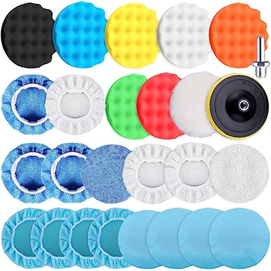 2 Pieces Car Polisher Buffing Pads Car Polishing Pad Kit Foam Polish Pads Wax Bonnets Polisher Buffer Attachment for Drill
2 Pieces Car Polisher Buffing Pads Car Polishing Pad Kit Foam Polish Pads Wax Bonnets Polisher Buffer Attachment for Drill