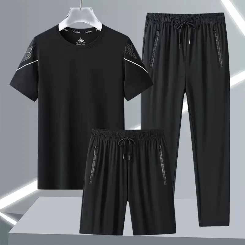 New Summer Fashionable Sports Short Sleeve T-Shirt 3-Pack Men's Casual Loose Ice Silk Breathable High Quality Plus Size Set
New Summer Fashionable Sports Short Sleeve T-Shirt 3-Pack Men's Casual Loose Ice Silk Breathable High Quality Plus Size Set