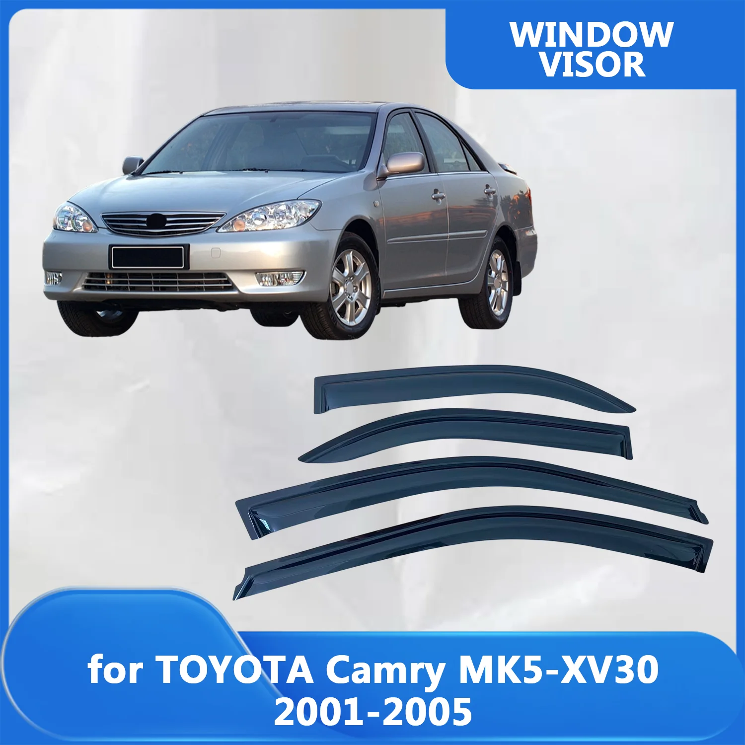 Window Visor for TOYOTA Camry MK5-XV30 2001 2002-2005 Rain Guard Side Vent Deflector Weathershield Outside-Mount Tape On
Window Visor for TOYOTA Camry MK5-XV30 2001 2002-2005 Rain Guard Side Vent Deflector Weathershield Outside-Mount Tape On