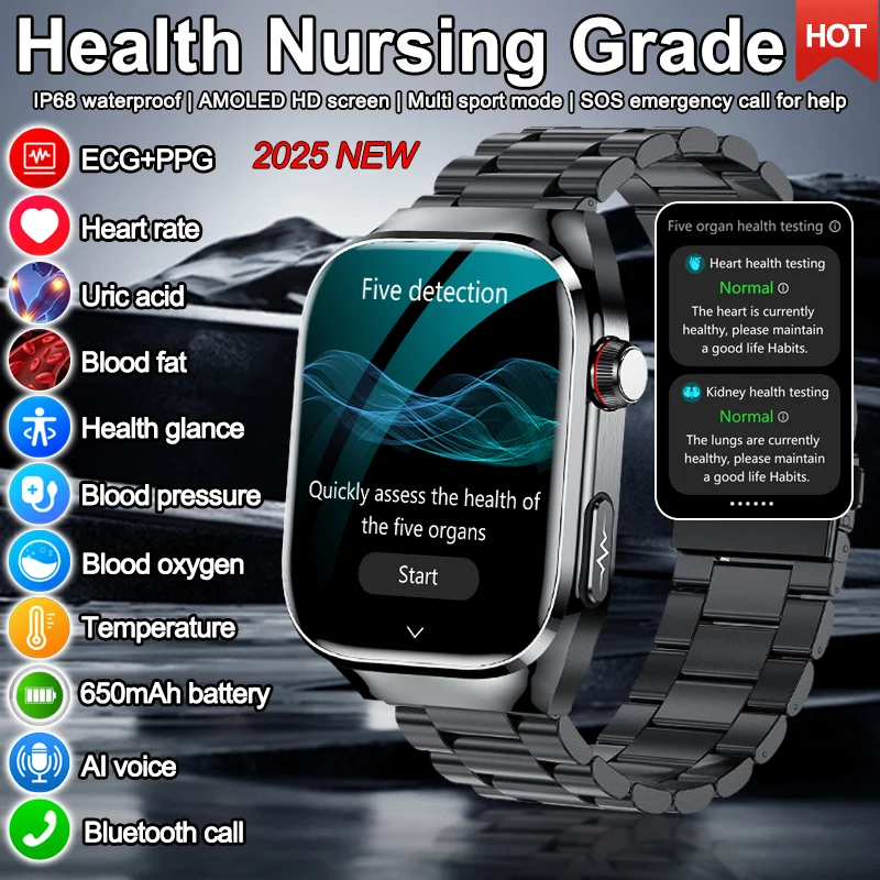 Новинка 2024 года, мужские ЭКГ + PPG, пять органов, диагностика здоровья, умные часы, мочевая кислота, липиды в крови, артериальное давление, температура сердечного ритма, умные часы
Новинка 2024 года, мужские ЭКГ + PPG, пять органов, диагностика здоровья, умные часы, мочевая кислота, липиды в крови, артериальное давление, температура сердечного ритма, умные часы