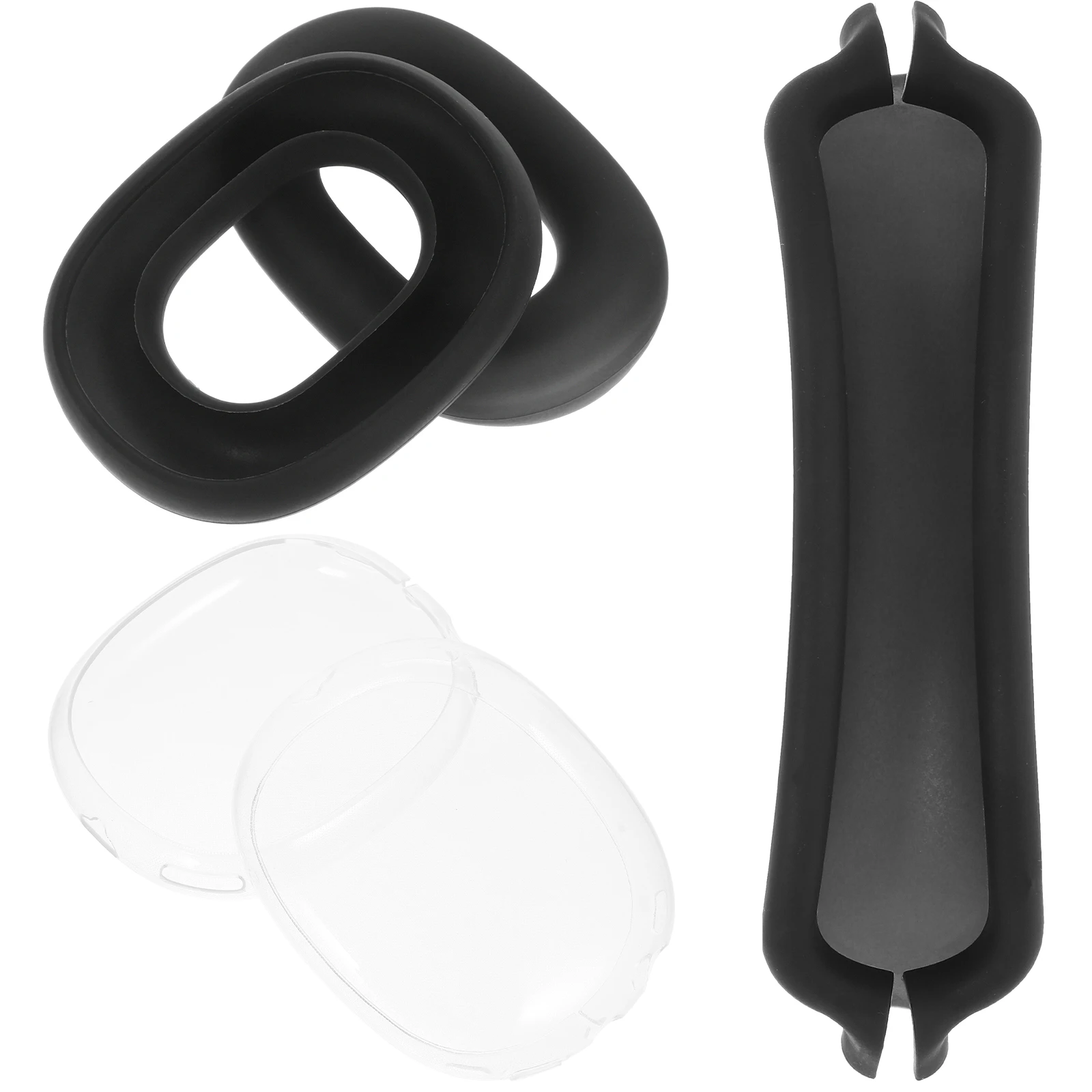 3 Pieces Transparent Black Headphone Ear Cushions Headband Cover Replacement Hairband PE Silicone Durable Anti Slip Easy Install
3 Pieces Transparent Black Headphone Ear Cushions Headband Cover Replacement Hairband PE Silicone Durable Anti Slip Easy Install