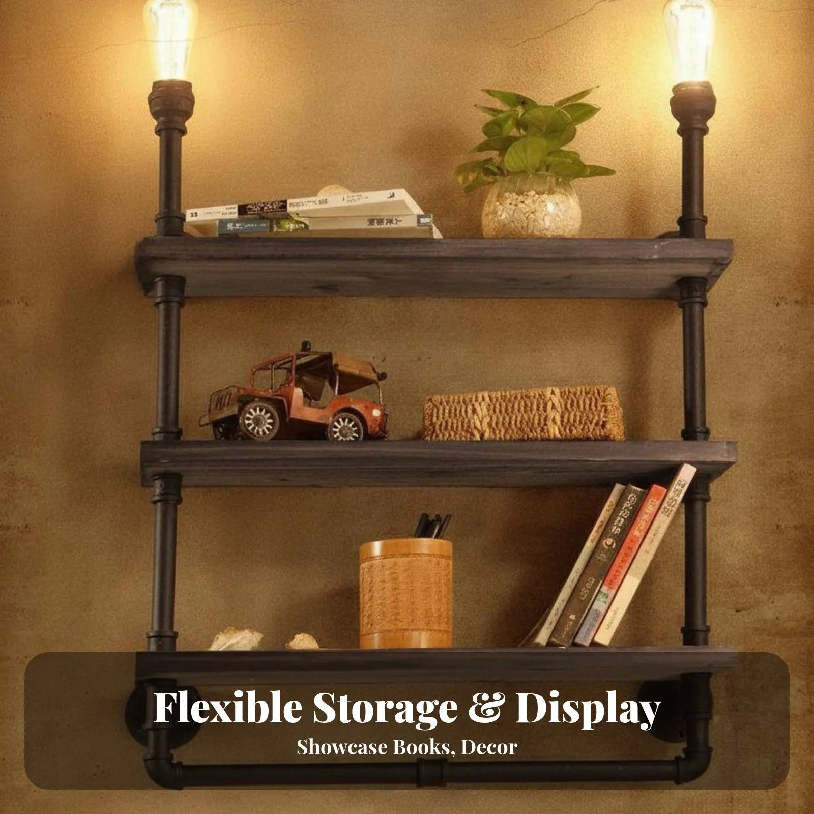 Rustic Pipe Shelf Rustic Look Rustic Pipe Shelving Unit Retro Aesthetic Multifunctional for Homeowners, Renters, Office
Rustic Pipe Shelf Rustic Look Rustic Pipe Shelving Unit Retro Aesthetic Multifunctional for Homeowners, Renters, Office