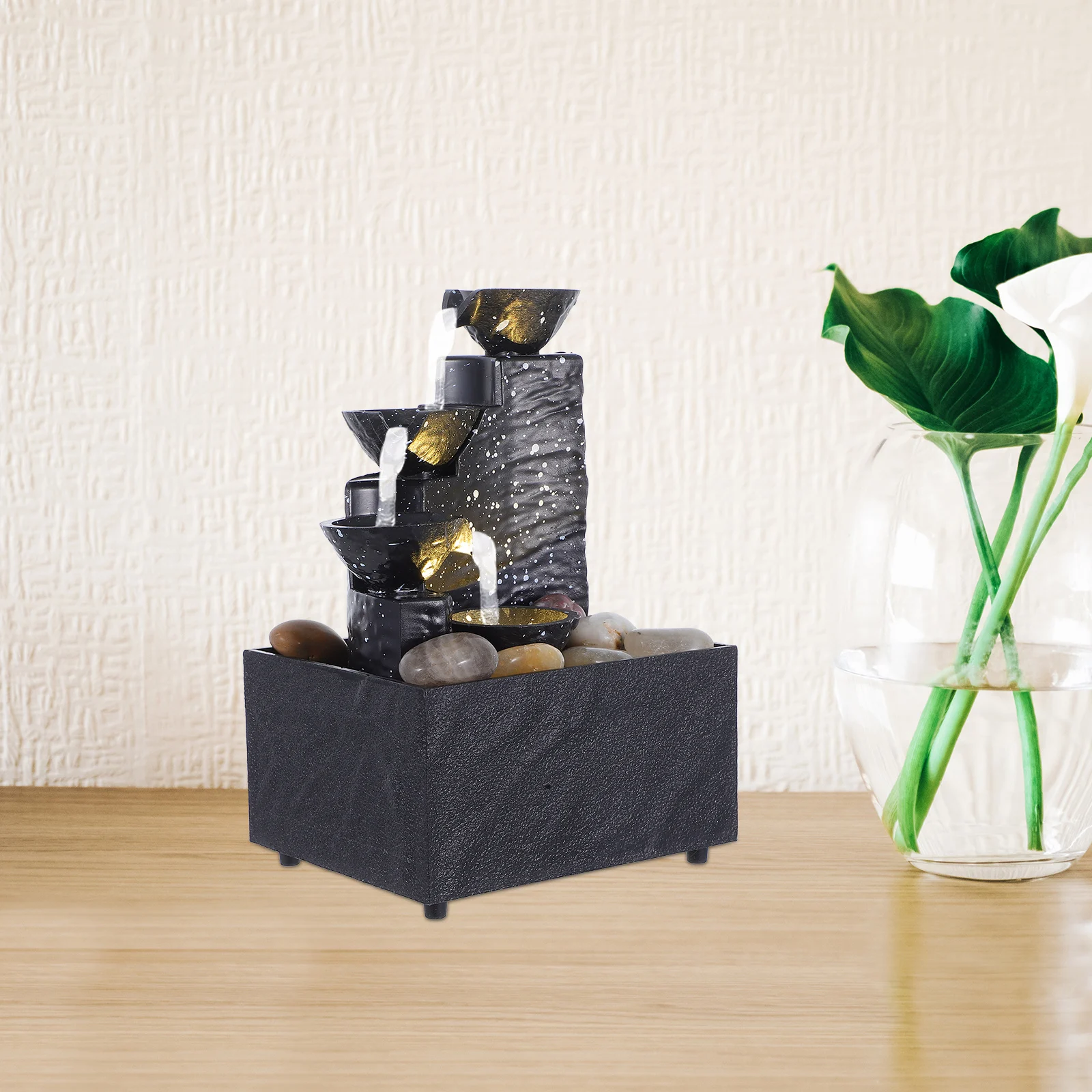 Elegant Tabletop Water Indoor Waterfall Decoration Desktop Crafts Small Statue For Home Office Decor Mini Waterfall Table
Elegant Tabletop Water Indoor Waterfall Decoration Desktop Crafts Small Statue For Home Office Decor Mini Waterfall Table
