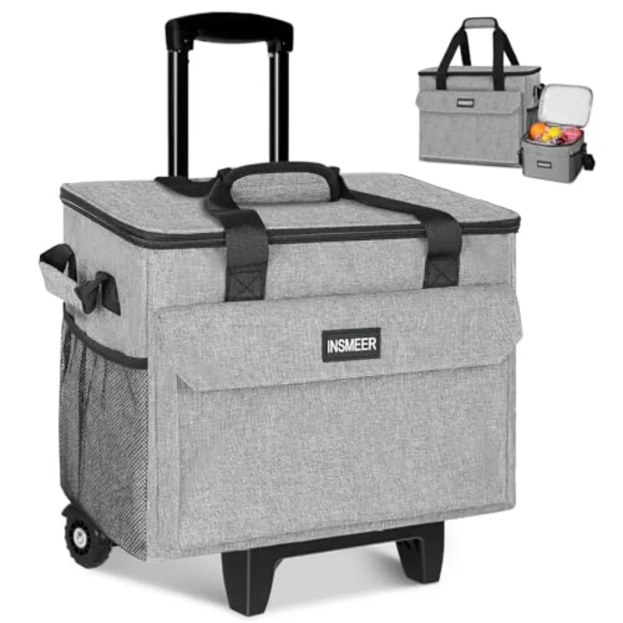 Rolling Coolers with Mini Lunch Bag 50 Cans Collapsible Hard Liner Cooler with Wheels 2-in-1 Portable Trolley Cart Coolerbag fo
Rolling Coolers with Mini Lunch Bag 50 Cans Collapsible Hard Liner Cooler with Wheels 2-in-1 Portable Trolley Cart Coolerbag fo