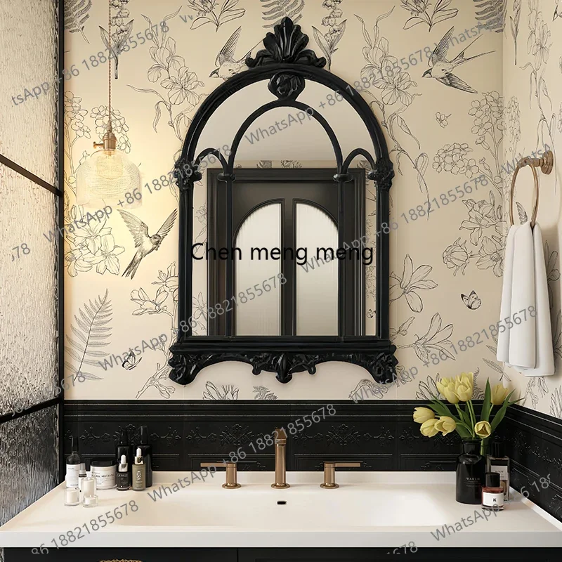 European carved bathroom mirror intelligent arched cosmetic mirror entrance retro light luxury decorative mirror
European carved bathroom mirror intelligent arched cosmetic mirror entrance retro light luxury decorative mirror