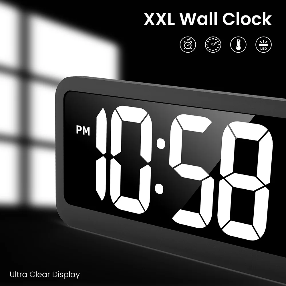 Digital Wall Clock Large Time Date Alarm Electronic Temperature 37cm Night Mode Table Wall Mounted Watch Clocks Home Decoration
Digital Wall Clock Large Time Date Alarm Electronic Temperature 37cm Night Mode Table Wall Mounted Watch Clocks Home Decoration