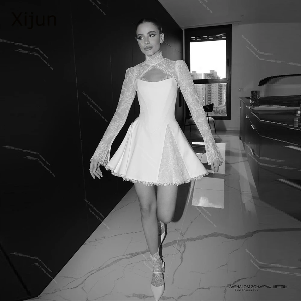 Xijun, 2024 г., Короткие трапециевидные Свадебные платья с жакетом, с длинным рукавом и высоким воротником, свадебные платья мини, женское платье
Xijun, 2024 г., Короткие трапециевидные Свадебные платья с жакетом, с длинным рукавом и высоким воротником, свадебные платья мини, женское платье