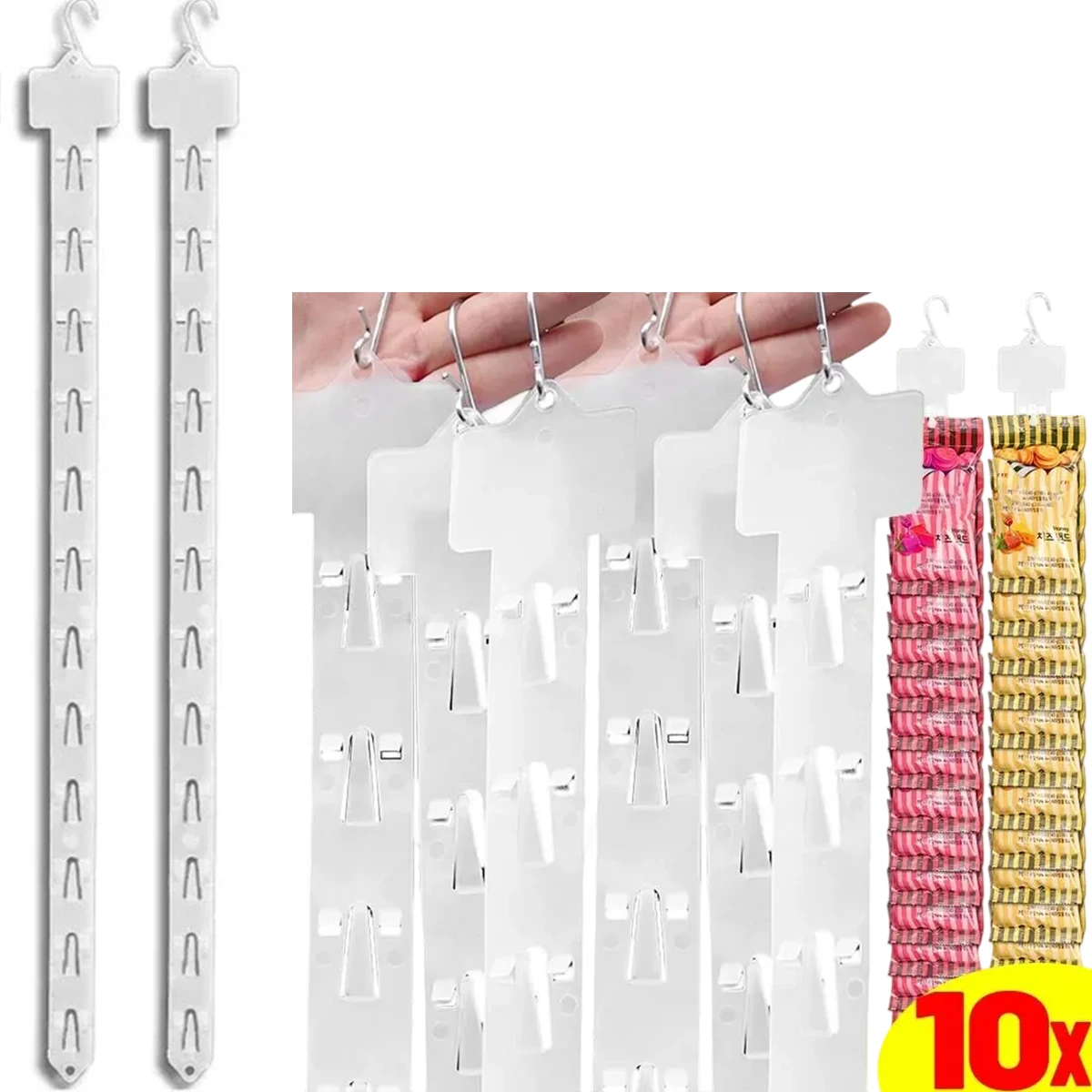 10PCS Non Foldable Merchandising Clip Strips Supermarket Snack Plastic Hanging Strips Store Hang Snacks Display Hanger Hooks
10PCS Non Foldable Merchandising Clip Strips Supermarket Snack Plastic Hanging Strips Store Hang Snacks Display Hanger Hooks