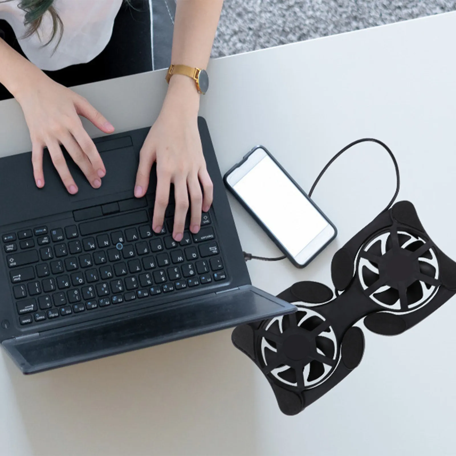Portable Foldable Laptop Cooler with 70Mm Dual USB Fans Cooling Pad for Notebook Heat Dissipation Anti Slip Black
Portable Foldable Laptop Cooler with 70Mm Dual USB Fans Cooling Pad for Notebook Heat Dissipation Anti Slip Black