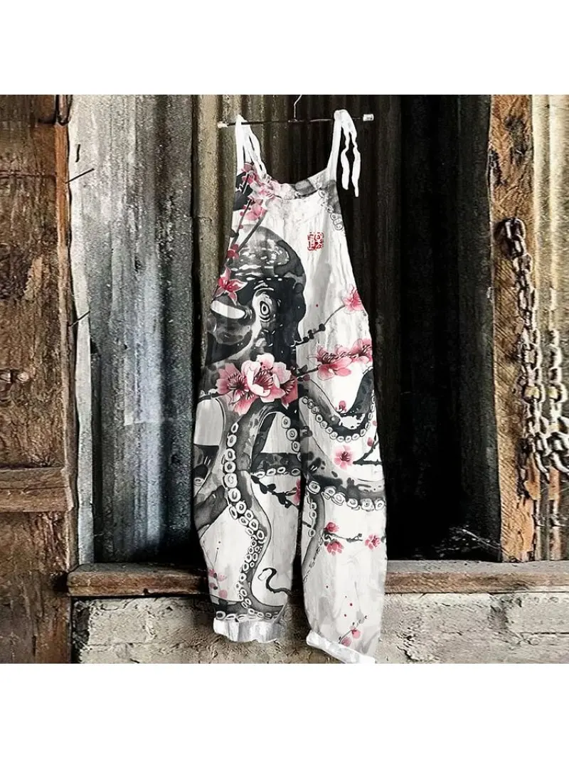 2025 New women's culottes Retro art Plum Octopus 3d printed casual loose cotton and hemp jumpsuit women's fashion cargo pants
2025 New women's culottes Retro art Plum Octopus 3d printed casual loose cotton and hemp jumpsuit women's fashion cargo pants