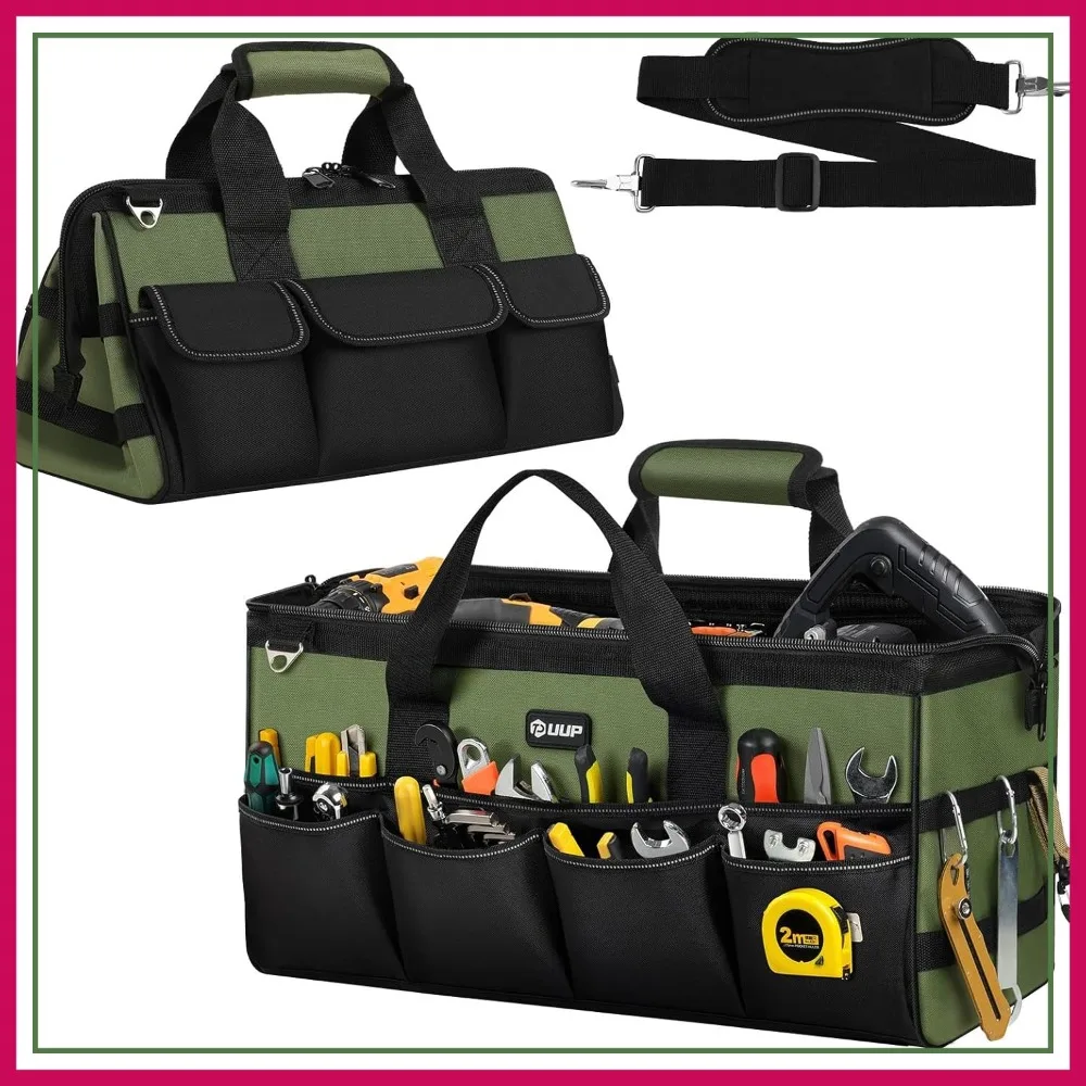 Heavy Duty Tool Bag 20-Inch, Extra Large 16-Pocket Portable Tool Organizer Storage, Soft Handle Carrying Toolbag with Zipper
Heavy Duty Tool Bag 20-Inch, Extra Large 16-Pocket Portable Tool Organizer Storage, Soft Handle Carrying Toolbag with Zipper