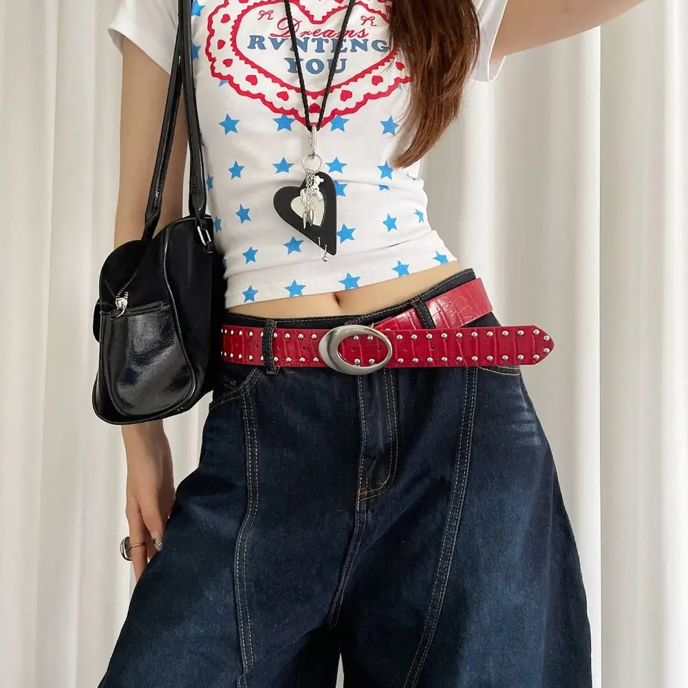 Trendy Vintage Women's Rivet Belt Y2k Gothic Leather Waist Belt Black White Red Punk Dress Jeans Belt Spicy Girls
Trendy Vintage Women's Rivet Belt Y2k Gothic Leather Waist Belt Black White Red Punk Dress Jeans Belt Spicy Girls