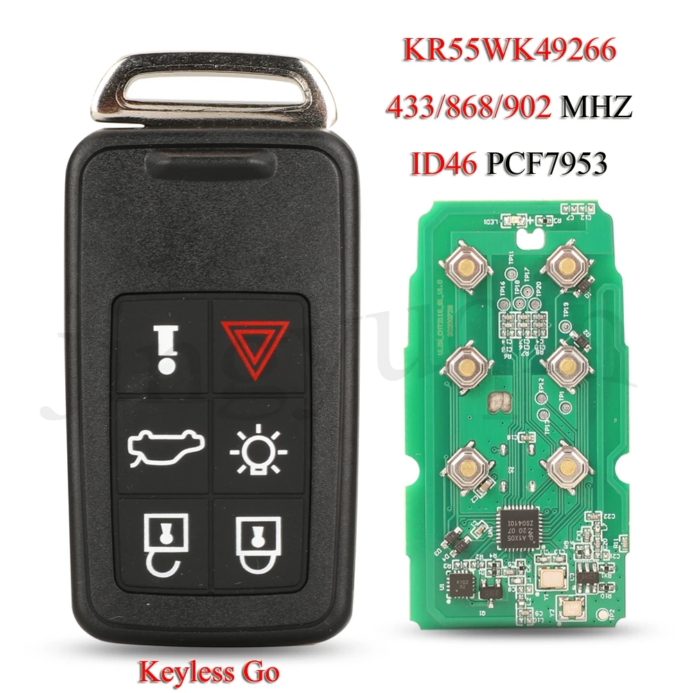 jingyuqin KR55WK49266 Keyless Remote Smart Car Key For Volvo V40 V60 XC60 XC70 S60 S80 S90 433/868/902MHz PCF7953 5WK49-224/225
jingyuqin KR55WK49266 Keyless Remote Smart Car Key For Volvo V40 V60 XC60 XC70 S60 S80 S90 433/868/902MHz PCF7953 5WK49-224/225