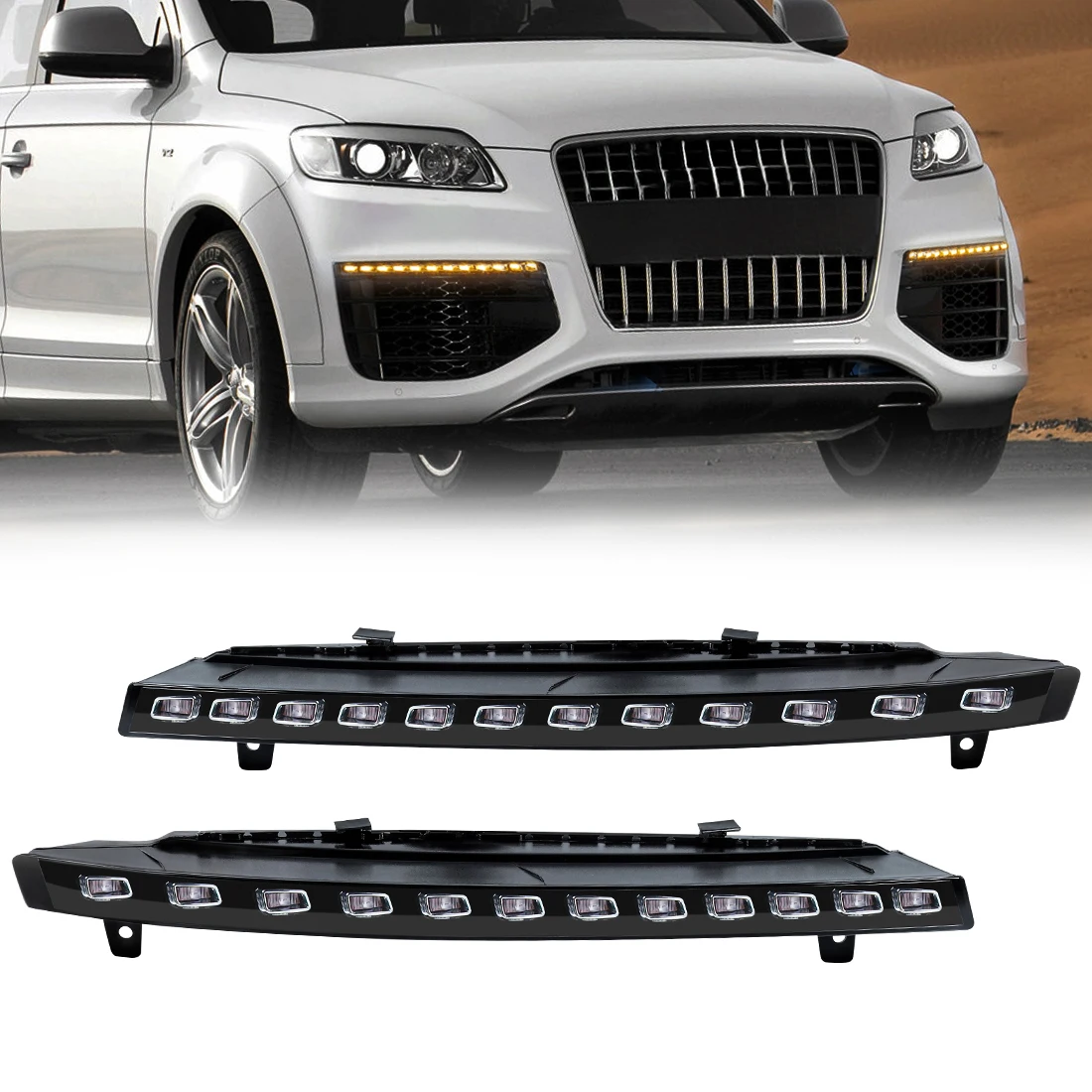 2pcs Front Bumper Grille Light For Audi Q7 2010-2015 LED Driving Light Yellow Turn Signal Lamp Daytime Running Light 4L0953042D
2pcs Front Bumper Grille Light For Audi Q7 2010-2015 LED Driving Light Yellow Turn Signal Lamp Daytime Running Light 4L0953042D