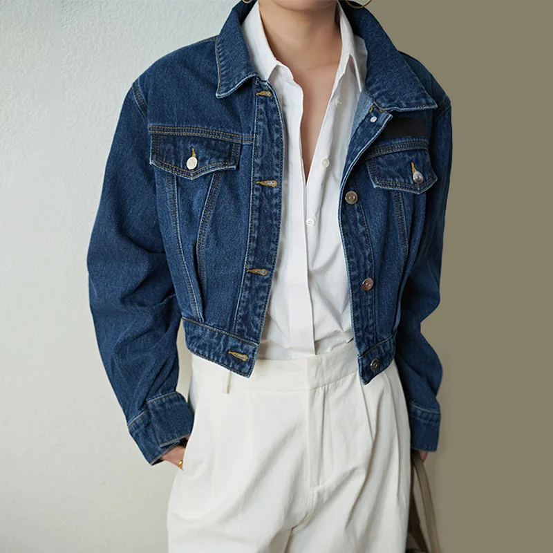 Designed Retro Casual Top Washed Blue Small Silhouette Short Denim Jacket Fashionable Loose Short Denim Jacket
Designed Retro Casual Top Washed Blue Small Silhouette Short Denim Jacket Fashionable Loose Short Denim Jacket