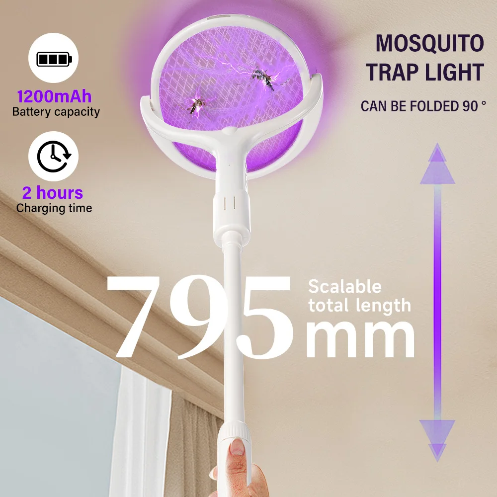 Telescopic Electric Mosquito Swatter 6-in-1 Adjustable Angle Type-C Rechargeable Electric Mosquito Household Electric Bat Swatte
Telescopic Electric Mosquito Swatter 6-in-1 Adjustable Angle Type-C Rechargeable Electric Mosquito Household Electric Bat Swatte