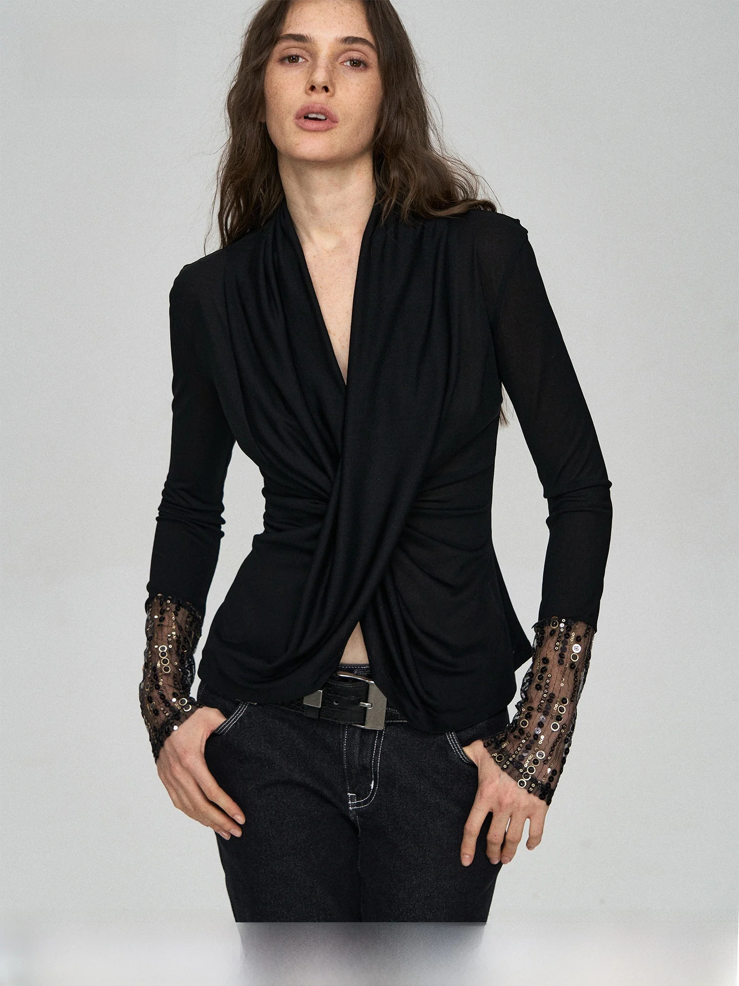 PRRP Heavy Embroidery Long Sve T-irt Women's Slim Fit Acetate Fiber Casual Top Cross Knot 3D Tailoring Ele Sle
PRRP Heavy Embroidery Long Sve T-irt Women's Slim Fit Acetate Fiber Casual Top Cross Knot 3D Tailoring Ele Sle