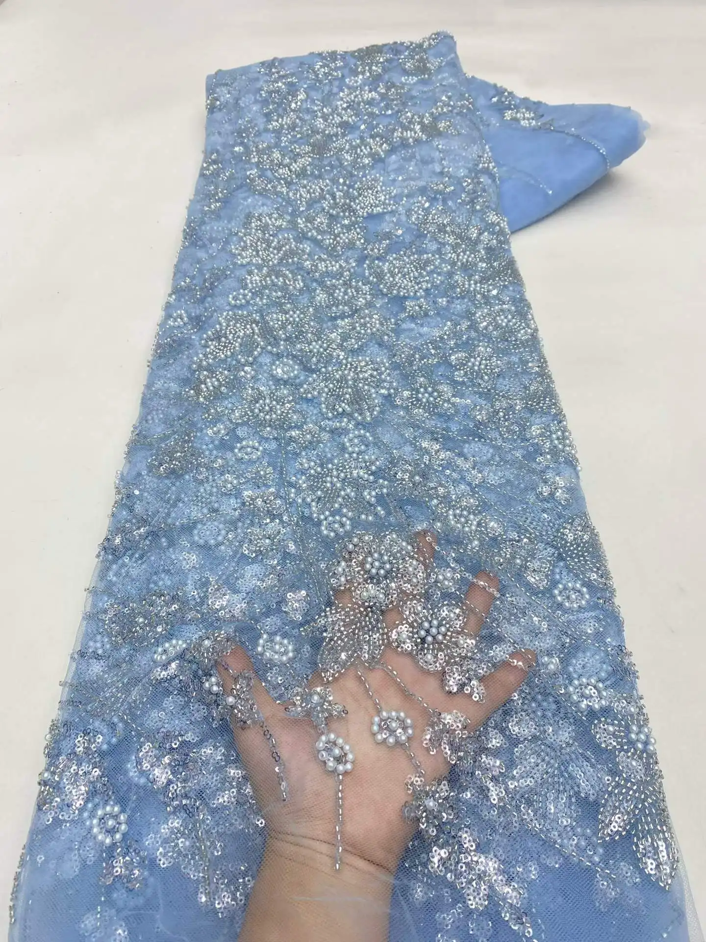 Sequins Beaded Embroidery Groom Nigerian Bridal High Quality French Nigerian Elegant Beaded Lace Fabric For Wedding Dress Sewing
Sequins Beaded Embroidery Groom Nigerian Bridal High Quality French Nigerian Elegant Beaded Lace Fabric For Wedding Dress Sewing