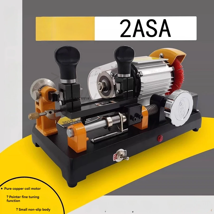 Horizontal key cutting machine, 2ASA manually operated key machine, with fine adjustment and multi-functional clamp.
Horizontal key cutting machine, 2ASA manually operated key machine, with fine adjustment and multi-functional clamp.