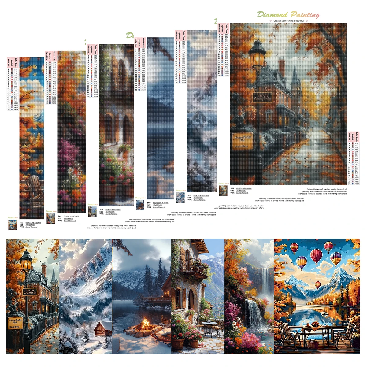 PhotoCustom 6pcs Full Round Square Diamond Painting Landscape Set Collection 5d Diy For Adult Home Decor
PhotoCustom 6pcs Full Round Square Diamond Painting Landscape Set Collection 5d Diy For Adult Home Decor