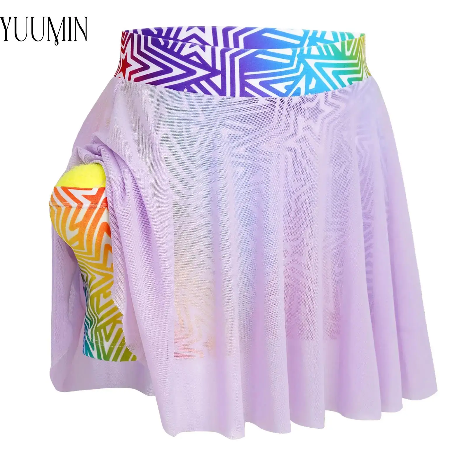 Child Girls Tennis Golf Athletic Bottoms Mesh Skirt with Built-in Star Printed Shorts Sportswear for Badminton Training Workout
Child Girls Tennis Golf Athletic Bottoms Mesh Skirt with Built-in Star Printed Shorts Sportswear for Badminton Training Workout
