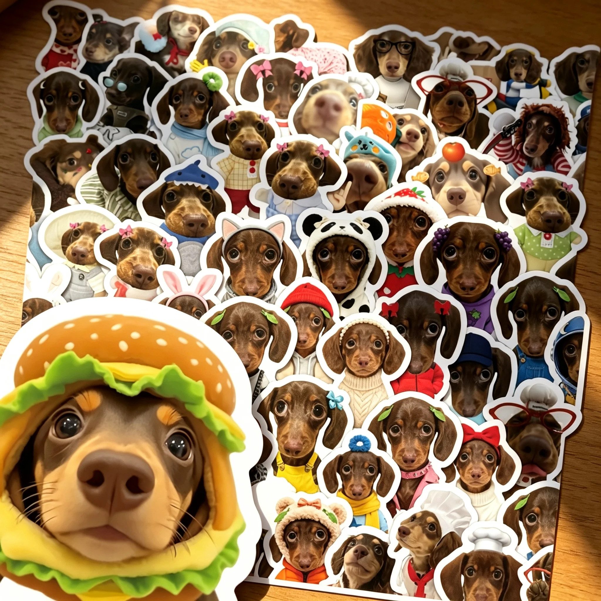 The same style 5-pack stickers, each pack contains 80 pieces. The entire set consists of 400 pieces of Wiener Dog stickers. Cute
The same style 5-pack stickers, each pack contains 80 pieces. The entire set consists of 400 pieces of Wiener Dog stickers. Cute