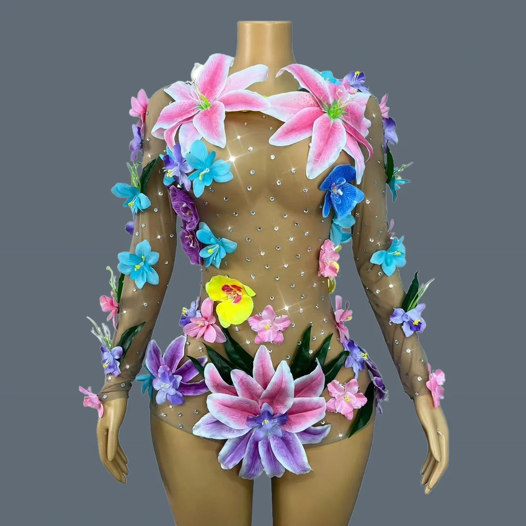 3D Flower See Through Mesh Sexy Bodysuit Costume Party Drag Queen Performer Wear Flower Fairy Women Event Outfit Huaduogaocha
3D Flower See Through Mesh Sexy Bodysuit Costume Party Drag Queen Performer Wear Flower Fairy Women Event Outfit Huaduogaocha