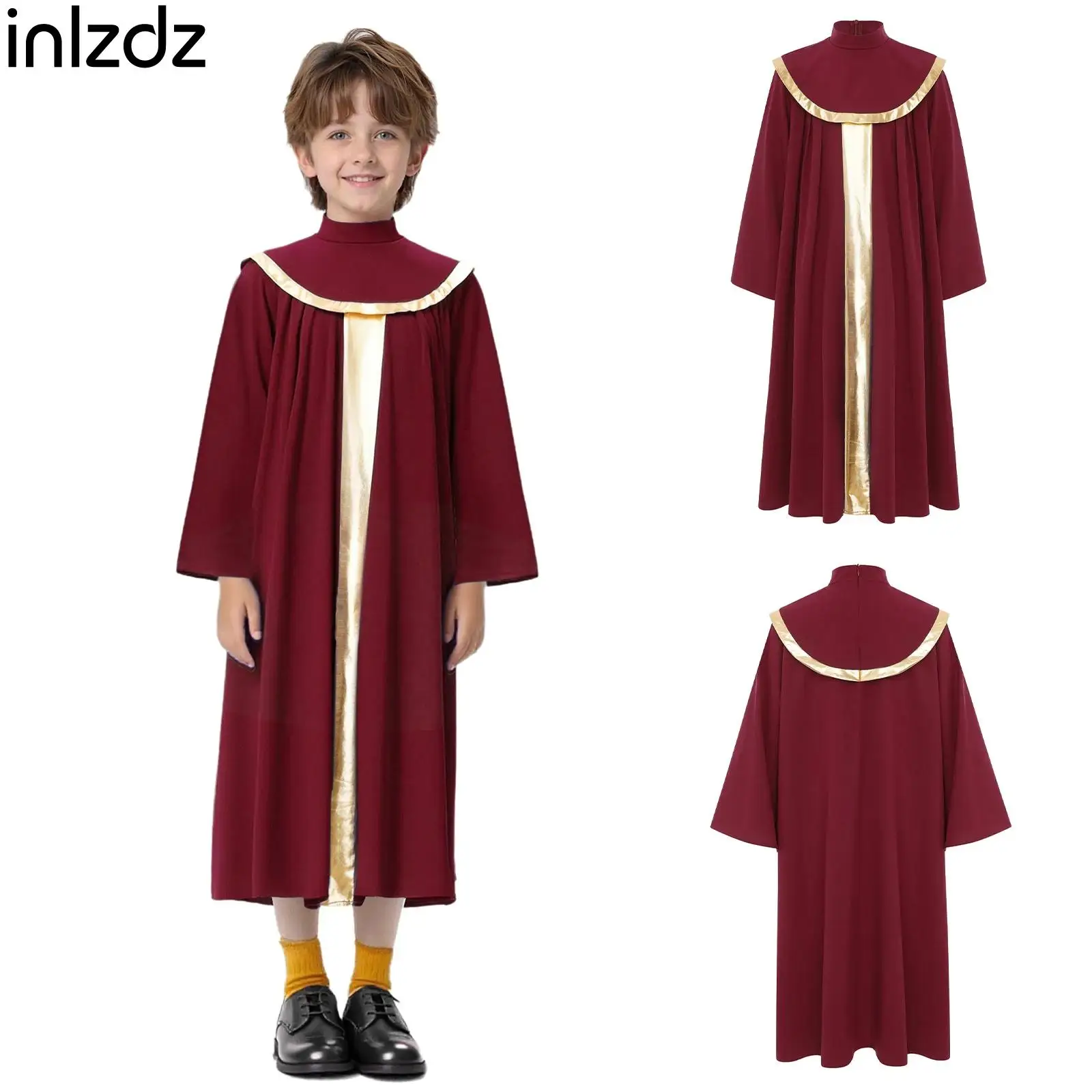 Unisex Children Choir Robes Worship Praise Dance Costume Kid Boy Girl Long Sleeve Metallic Pleated Grown for Halloween Cosplay
Unisex Children Choir Robes Worship Praise Dance Costume Kid Boy Girl Long Sleeve Metallic Pleated Grown for Halloween Cosplay