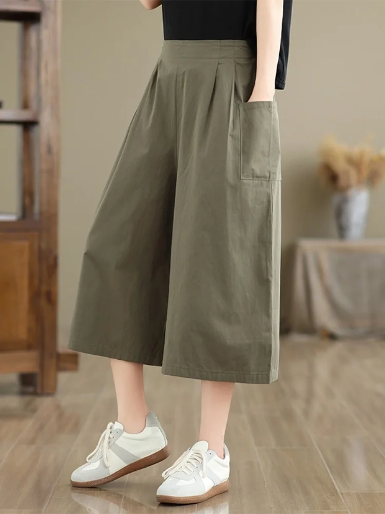 Fashion High Waist Cotton Wide Leg Pants Women's Summer Thin Small Size Casual Pants Slimming Wide Leg Skirt Casual Pants
Fashion High Waist Cotton Wide Leg Pants Women's Summer Thin Small Size Casual Pants Slimming Wide Leg Skirt Casual Pants
