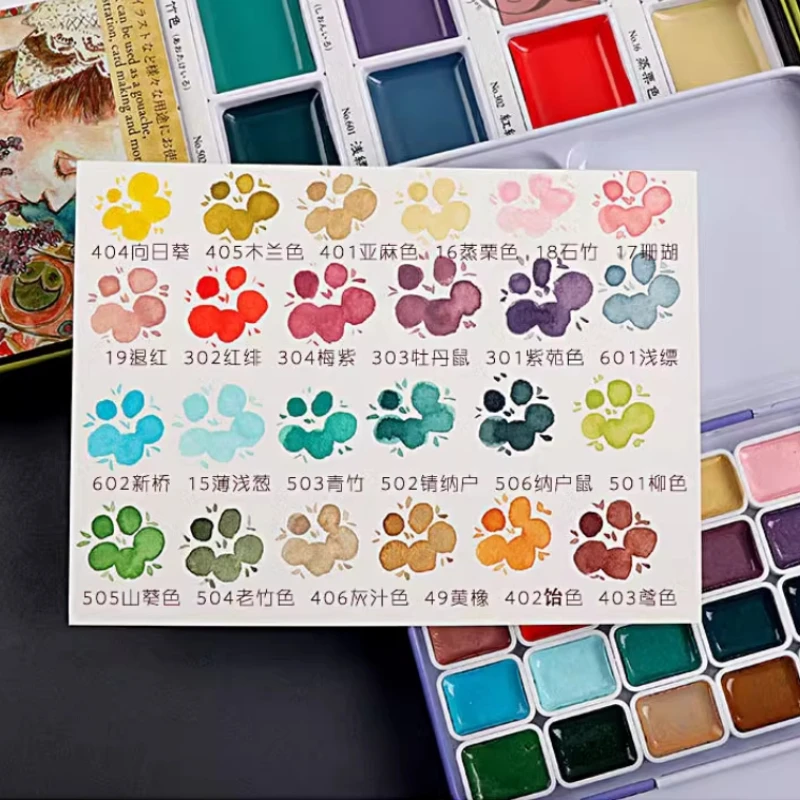 Япония KURETAKE Limited весенний цвет акварельные краски 24 цвета 0,5/1 мл винтажные фиксированные китайские краски акварельный набор художественных принадлежностей 
Япония KURETAKE Limited весенний цвет акварельные краски 24 цвета 0,5/1 мл винтажные фиксированные китайские краски акварельный набор художественных принадлежностей