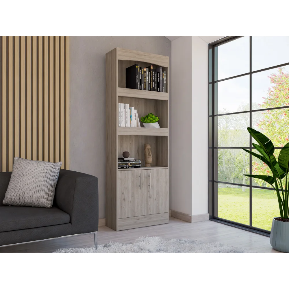 Книжный шкаф, три полки, шкаф с двойной дверью, металлическая фурнитура, светло-серый
Книжный шкаф, три полки, шкаф с двойной дверью, металлическая фурнитура, светло-серый