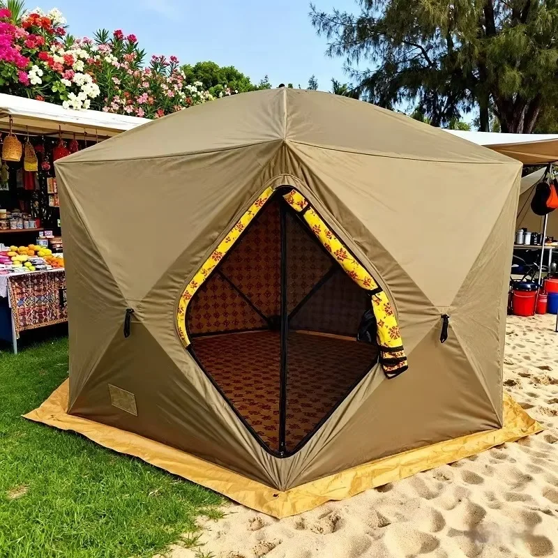 Automatic Pop Hexagonal Tent | Middle Eastern Style For Garden Camping | Oxford Four-season Double Layer 3000mm Waterproof
Automatic Pop Hexagonal Tent | Middle Eastern Style For Garden Camping | Oxford Four-season Double Layer 3000mm Waterproof