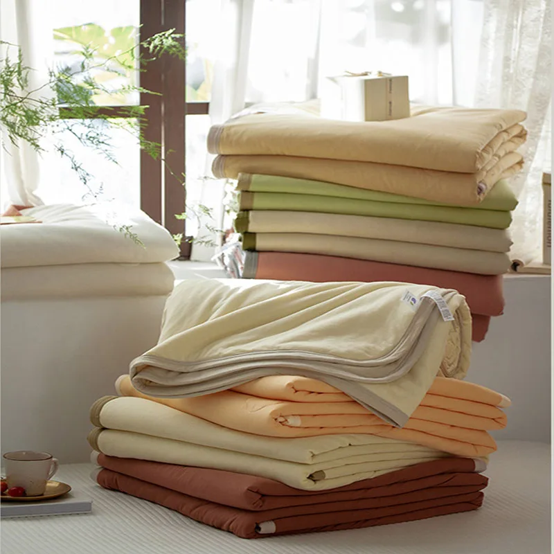 Simple solid color Thin blankets for Hot Sleepers Pure Cotton Summer Comforters Cooling Skin-Friendly Breathable Quilt for Home
Simple solid color Thin blankets for Hot Sleepers Pure Cotton Summer Comforters Cooling Skin-Friendly Breathable Quilt for Home