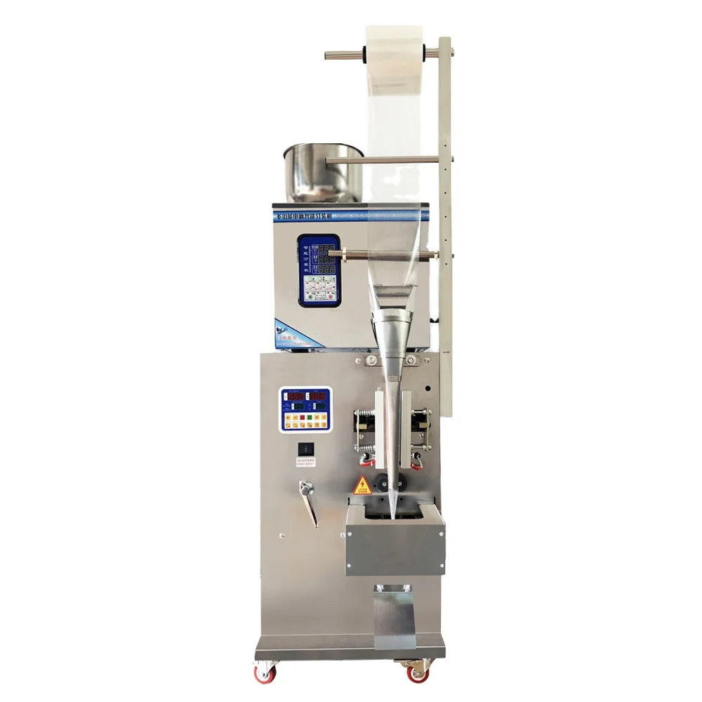 Automatic food granule sugar salt spice powder pepper flour coffee sachet grain bean bag small vertical stick packing machine
Automatic food granule sugar salt spice powder pepper flour coffee sachet grain bean bag small vertical stick packing machine