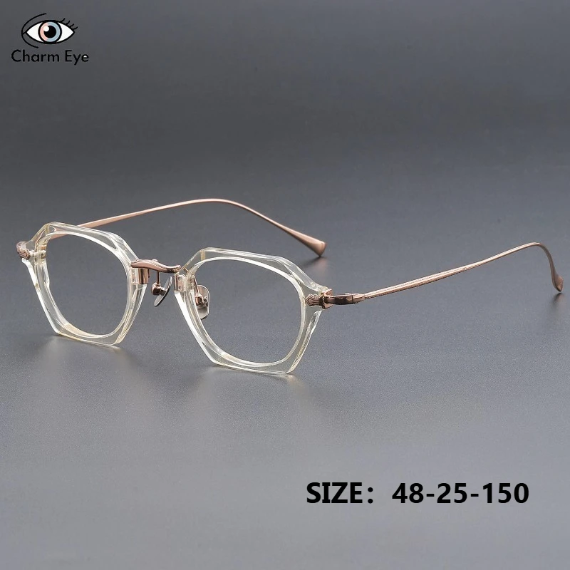 Ultra Light Acetate Pure Titanium Transparent Yellow Myopia Glasses Frame Retro Men Polygon 81037 Designer Prescription Eyeglass
Ultra Light Acetate Pure Titanium Transparent Yellow Myopia Glasses Frame Retro Men Polygon 81037 Designer Prescription Eyeglass