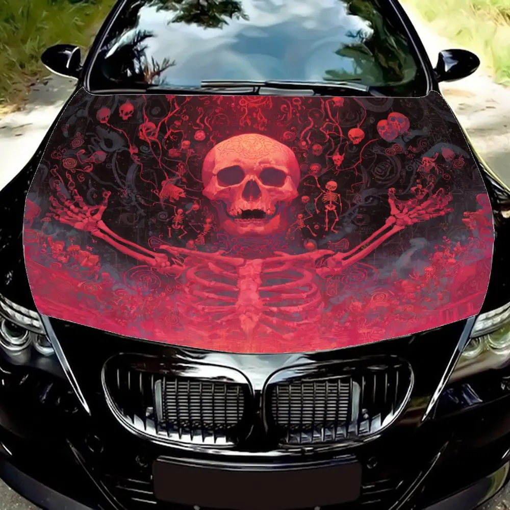 Red Mysterious Skull Car Engine Cover Protective Film, Durable Ethylene Packaging Printed Stickers, DIY Waterproof Car Film, Sui
Red Mysterious Skull Car Engine Cover Protective Film, Durable Ethylene Packaging Printed Stickers, DIY Waterproof Car Film, Sui