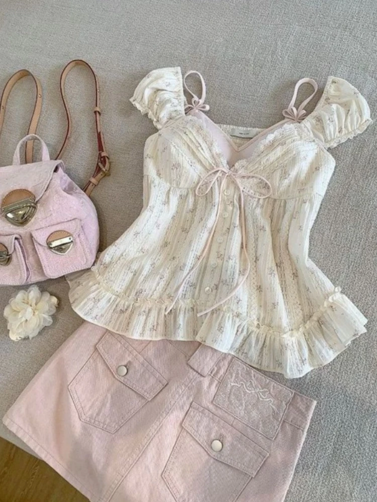 Summer New French Temperament Sweet and Lovely Gentle Pink Floral T-Shirts Women Design Fashion Kawaii Loose Short Sleeve Tees
Summer New French Temperament Sweet and Lovely Gentle Pink Floral T-Shirts Women Design Fashion Kawaii Loose Short Sleeve Tees