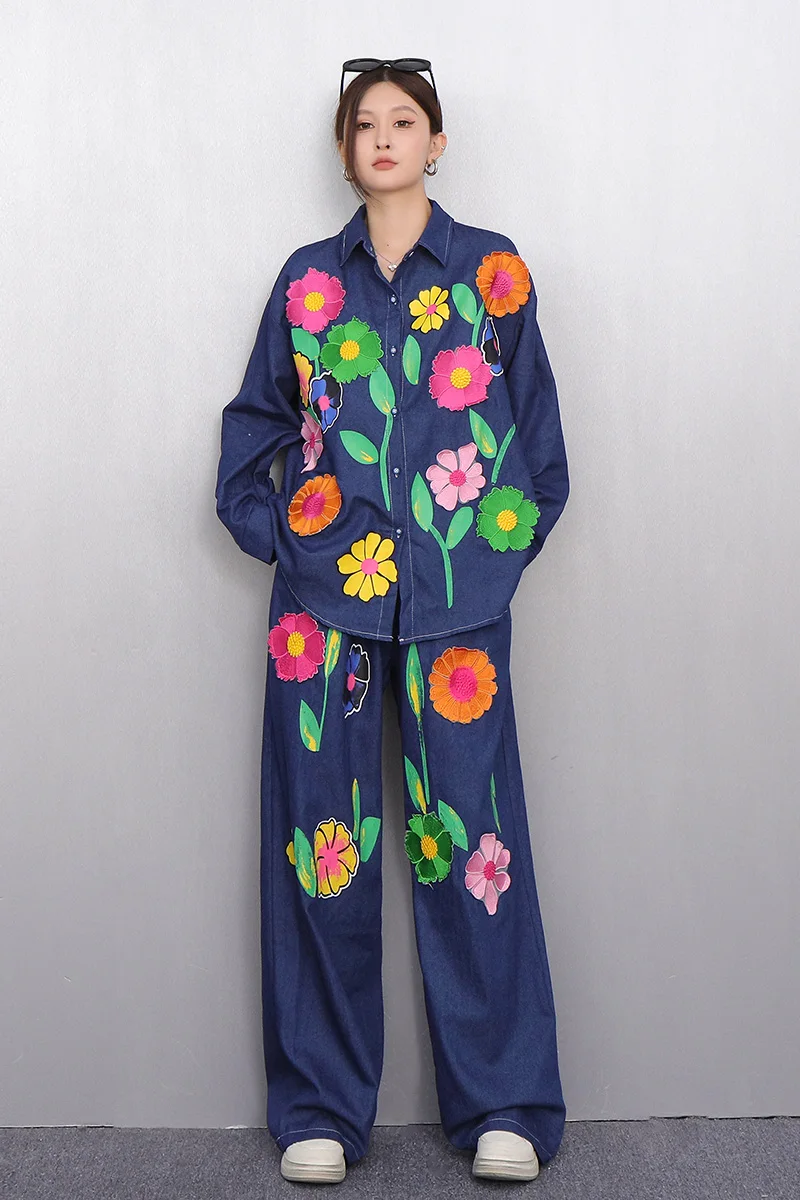 Новинка весны и лета 202, женский джинсовый костюм, свободный топ с принтом, широкие брюки, комплект из двух предметов J1165
Новинка весны и лета 202, женский джинсовый костюм, свободный топ с принтом, широкие брюки, комплект из двух предметов J1165