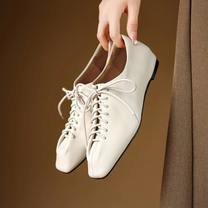 NEW Spring/Autumn Women Pumps Genuine Leather Shoes for Women Square Toe Low Heel Shoes Concise Women Loafers Lace-up Daily Shoe
NEW Spring/Autumn Women Pumps Genuine Leather Shoes for Women Square Toe Low Heel Shoes Concise Women Loafers Lace-up Daily Shoe