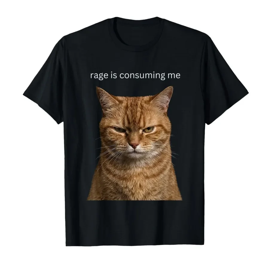 Rage is Consuming Me Silly Staring Funny Cat Meme T-shirt For Men Women 100% Cotton T Shirts Short Sleeve Tops 0427-1
Rage is Consuming Me Silly Staring Funny Cat Meme T-shirt For Men Women 100% Cotton T Shirts Short Sleeve Tops 0427-1