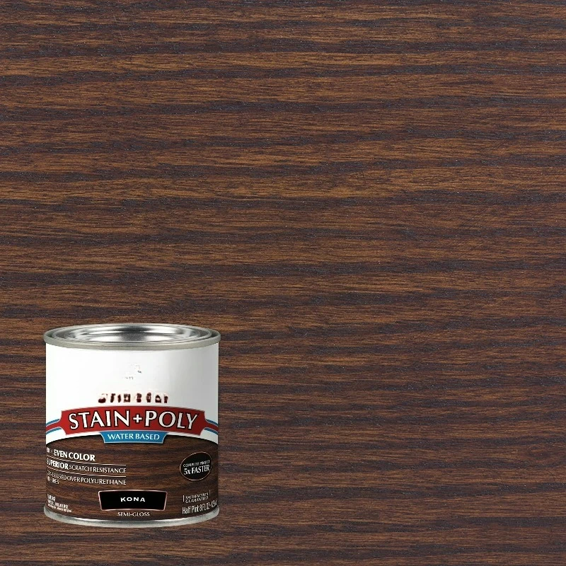 Kona, Stain + Polyurethane, Semi-Gloss -384358, Half Pint
Kona, Stain + Polyurethane, Semi-Gloss -384358, Half Pint