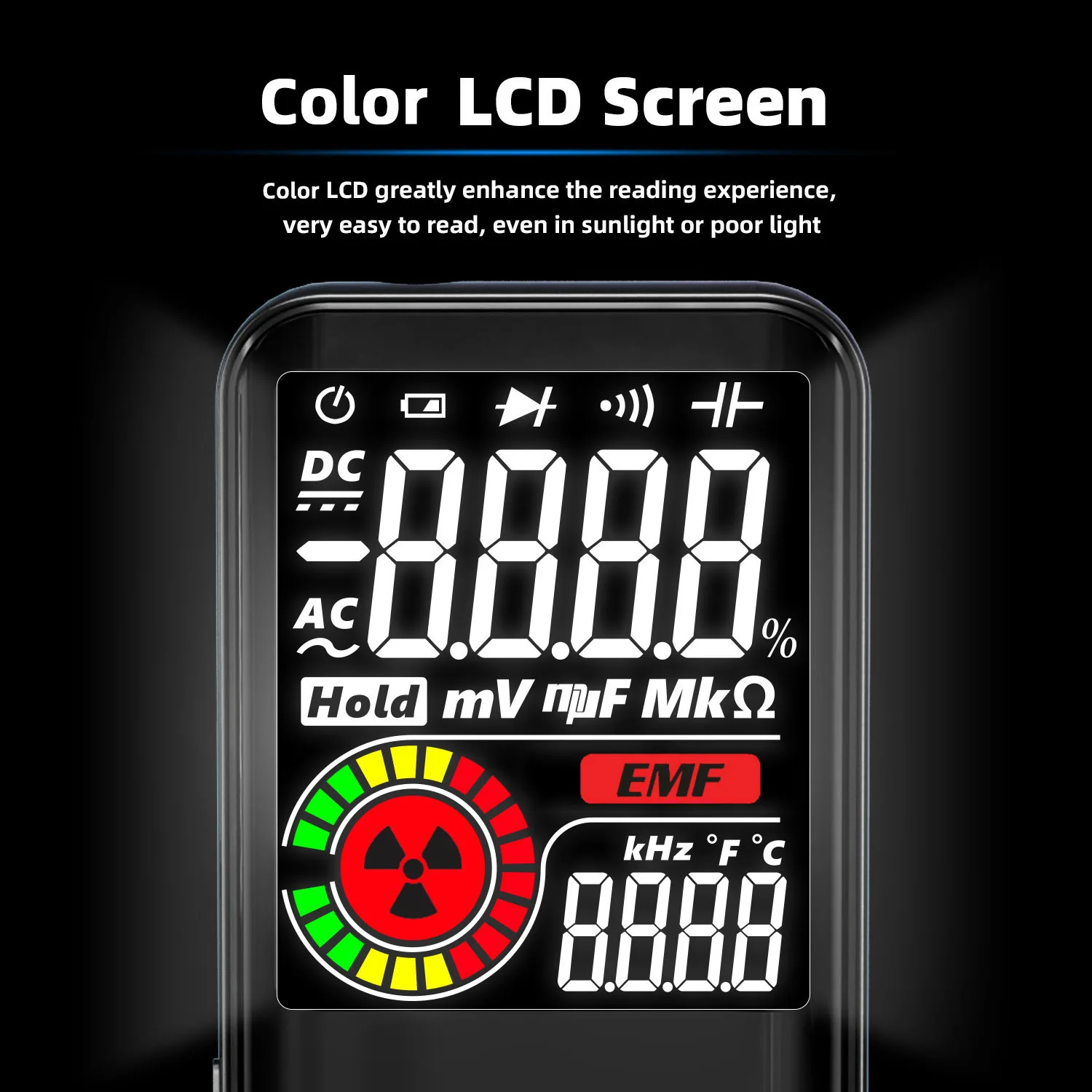 BSIDE S20 Digital Multimeter NCV+EMF Detector 3.5" Large LCD 9999 Counts Fast Response 400mAh Recharge Auto Shut-off Data Hold
BSIDE S20 Digital Multimeter NCV+EMF Detector 3.5" Large LCD 9999 Counts Fast Response 400mAh Recharge Auto Shut-off Data Hold