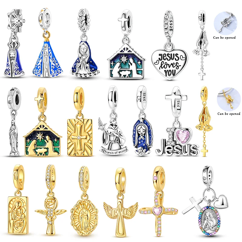 Original 925 Sterling Silver Charms Bead CZ Zircon Love Jesus Golden Angel Dangle Fit Bracelet DIY Woman Jewelry Gift For Friend
Original 925 Sterling Silver Charms Bead CZ Zircon Love Jesus Golden Angel Dangle Fit Bracelet DIY Woman Jewelry Gift For Friend