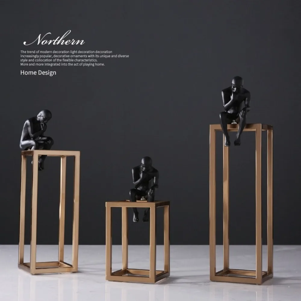 Modern European style home model room light luxury soft decoration Nordic stainless steel metal thinker figure ornaments
Modern European style home model room light luxury soft decoration Nordic stainless steel metal thinker figure ornaments