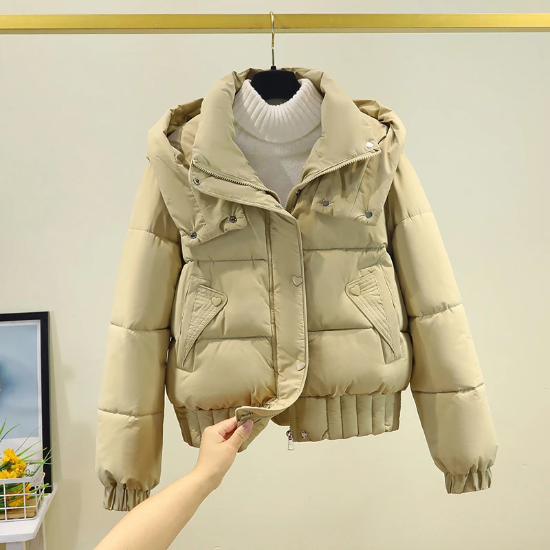 Women's Winter Thiened Hooded down Cotton Jaet ort Bread Sle Loose Coat Korean Sle Commute Faion Polyester Fabric
Women's Winter Thiened Hooded down Cotton Jaet ort Bread Sle Loose Coat Korean Sle Commute Faion Polyester Fabric
