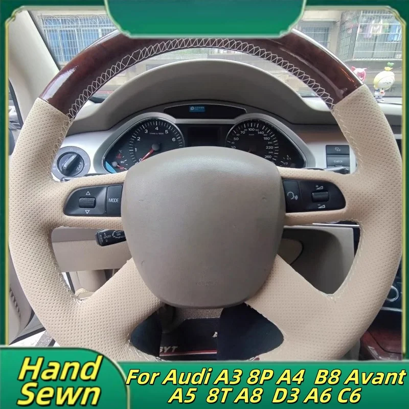 Car Steering Wheel Cover Hand-Sewn Genuine Leather For Audi A3 8P A4 B8 Avant A5 8T A8 D3 A6 C6 Car Interior Accessories
Car Steering Wheel Cover Hand-Sewn Genuine Leather For Audi A3 8P A4 B8 Avant A5 8T A8 D3 A6 C6 Car Interior Accessories