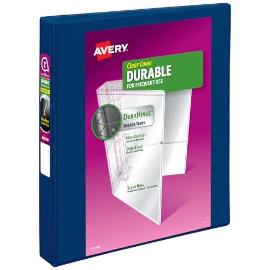 Durable View 3 Ring Binder, 1 Inch Slant Rings, 250-Sheet Capacity, DuraHinge, 1.4 Inch Wide Spine, Customizable Clear Covers a
Durable View 3 Ring Binder, 1 Inch Slant Rings, 250-Sheet Capacity, DuraHinge, 1.4 Inch Wide Spine, Customizable Clear Covers a