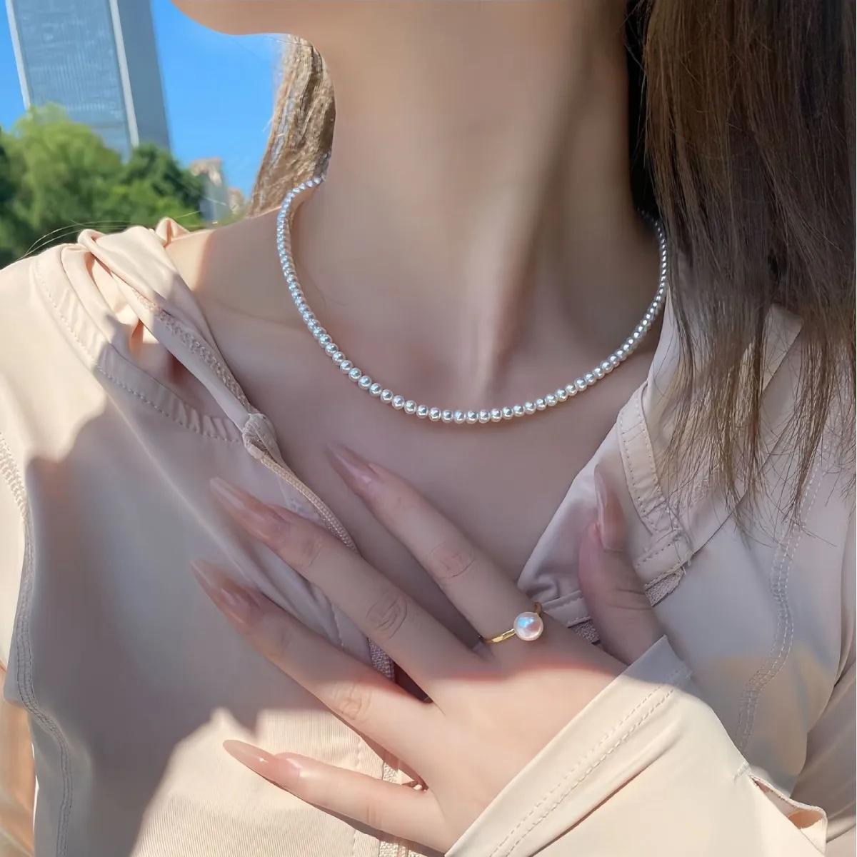 Zhuji Natural Freshwater Pearl 4-5mm Near Round Almost Flawless with Box Certificate Necklace Light Luxury Women's Fashion
Zhuji Natural Freshwater Pearl 4-5mm Near Round Almost Flawless with Box Certificate Necklace Light Luxury Women's Fashion