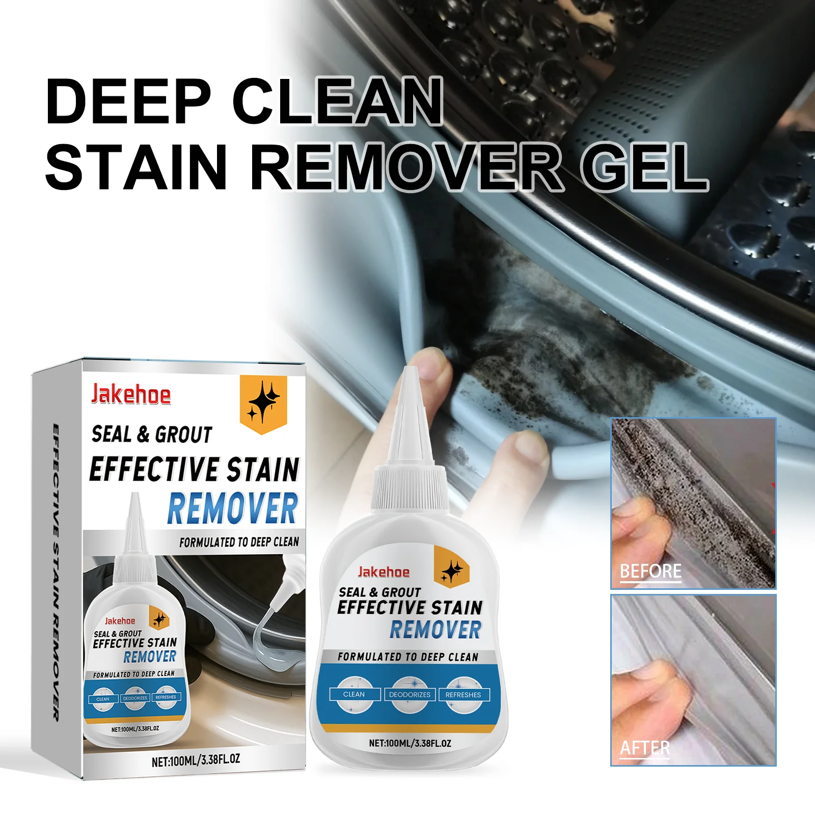 Stain Remover Gel for Home Use Deep Clean Tough Residue in Gaps and Seals 100g No Rinse Formula for Door Gaskets Shower Tracks
Stain Remover Gel for Home Use Deep Clean Tough Residue in Gaps and Seals 100g No Rinse Formula for Door Gaskets Shower Tracks